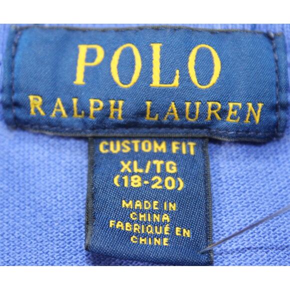 Polo Ralph Lauren Custom Fit Polo Shirt Blue XL (18-20) Youth 100% Cotton - Picture 3 of 9